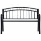 Preview: Gartenbank 125 cm Schwarz Stahl