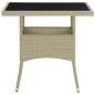 Preview: Garten-Esstisch Beige Poly Rattan und Glas