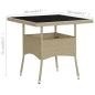 Preview: Garten-Esstisch Beige Poly Rattan und Glas