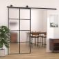 Preview: ARDEBO.de - Schiebetür Aluminium und ESG Glas 102,5x205 cm Schwarz