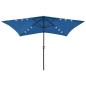 Preview: ARDEBO.de - Sonnenschirm mit LEDs und Stahl-Mast Azurblau 2x3 m