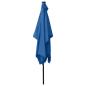 Preview: Sonnenschirm mit LEDs und Stahl-Mast Azurblau 2x3 m