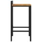 Preview: Barhocker 4 Stk. Schwarz Poly Rattan und Massivholz Akazie