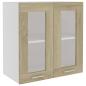 Preview: Hängeglasschrank Lyon Sonoma-Eiche 60x31x60 cm Holzwerkstoff