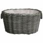 Preview: Holzkorb mit Tragegriffen 59x42x28 cm Grau Weide