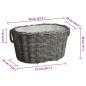 Preview: Holzkorb mit Tragegriffen 59x42x28 cm Grau Weide