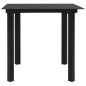 Preview: Garten-Esstisch Schwarz 80x80x74 cm Stahl und Glas