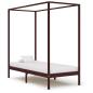 Preview: ARDEBO.de - Himmelbett-Gestell Dunkelbraun Massivholz Kiefer 90 x 200 cm