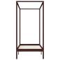 Preview: Himmelbett-Gestell Dunkelbraun Massivholz Kiefer 90 x 200 cm