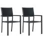 Preview: ARDEBO.de - Gartenst?hle 2 Stk. Schwarz Kunststoff Rattan-Optik