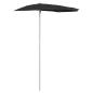 Preview: Halb-Sonnenschirm mit Mast 180x90 cm Schwarz