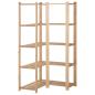 Preview: ARDEBO.de - Eck-Lagerregal mit 5 B?den 82,5x82,5x170 cm Massivholz Kiefer