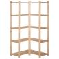 Preview: Eck-Lagerregal mit 5 B?den 82,5x82,5x170 cm Massivholz Kiefer