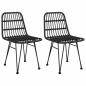 Preview: Gartenst?hle 2 Stk. Schwarz 48x62x84 cm PE-Rattan