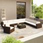 Preview: ARDEBO.de - 12-tlg. Garten-Lounge-Set mit Auflagen Poly Rattan Braun