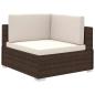 Preview: 12-tlg. Garten-Lounge-Set mit Auflagen Poly Rattan Braun