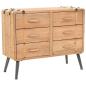 Preview: ARDEBO.de - Schubladenkommode Massivholz Tanne 91x35x73 cm