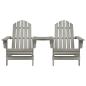 Preview: Adirondack-Gartenst?hle mit Tisch Massivholz Tanne Grau