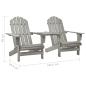 Preview: Adirondack-Gartenst?hle mit Tisch Massivholz Tanne Grau