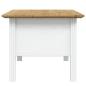 Preview: Couchtisch BODO Weiß und Braun 100x55x46 cm Massivholz Kiefer