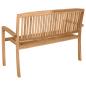 Preview: Gartenbank 2-Sitzer Stapelbar 120 cm Massivholz Teak