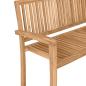 Preview: Gartenbank 2-Sitzer Stapelbar 120 cm Massivholz Teak