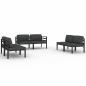 Preview: 6-tlg. Garten-Lounge-Set mit Kissen Aluminium Anthrazit
