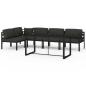 Preview: 6-tlg. Garten-Lounge-Set mit Kissen Aluminium Anthrazit