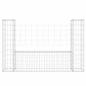 Preview: Gabionenkorb U-Form mit 2 Säulen Eisen 140x20x100 cm