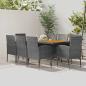 Preview: ARDEBO.de - 9-tlg. Garten-Essgruppe Poly Rattan Grau