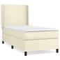 Preview: Boxspringbett mit Matratze Creme 90x190 cm Kunstleder
