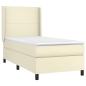 Preview: Boxspringbett mit Matratze Creme 90x190 cm Kunstleder