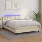Preview: ARDEBO.de - Boxspringbett mit Matratze & LED Creme 140x190 cm Kunstleder