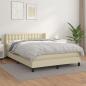 Preview: ARDEBO.de - Boxspringbett mit Matratze Creme 140x190 cm Kunstleder