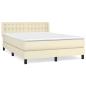 Preview: Boxspringbett mit Matratze Creme 140x190 cm Kunstleder
