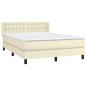 Preview: Boxspringbett mit Matratze Creme 140x190 cm Kunstleder