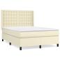 Preview: Boxspringbett mit Matratze Creme 140x190 cm Kunstleder