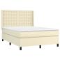 Preview: Boxspringbett mit Matratze Creme 140x190 cm Kunstleder