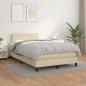 Preview: ARDEBO.de - Boxspringbett mit Matratze Creme 120x200 cm Kunstleder