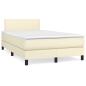 Preview: Boxspringbett mit Matratze Creme 120x200 cm Kunstleder