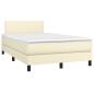 Preview: Boxspringbett mit Matratze Creme 120x200 cm Kunstleder