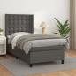 Preview: ARDEBO.de - Boxspringbett mit Matratze Grau 80x200 cm Kunstleder