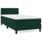 Preview: Boxspringbett mit Matratze Dunkelgrün 90x190 cm Samt