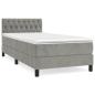 Preview: Boxspringbett mit Matratze Hellgrau 90x200 cm Samt