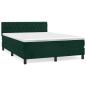 Preview: Boxspringbett mit Matratze Dunkelgrün 140x190 cm Samt
