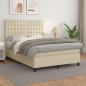 Preview: ARDEBO.de - Boxspringbett mit Matratze Creme 140x190 cm Kunstleder