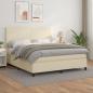 Preview: ARDEBO.de - Boxspringbett mit Matratze Creme 180x200 cm Kunstleder