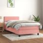 Preview: ARDEBO.de - Boxspringbett mit Matratze Rosa 100x200 cm Samt