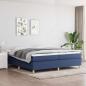 Preview: ARDEBO.de - Boxspringbett mit Matratze Blau 200x200 cm Stoff