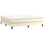 Preview: Boxspringbett mit Matratze Creme 180x200 cm Kunstleder